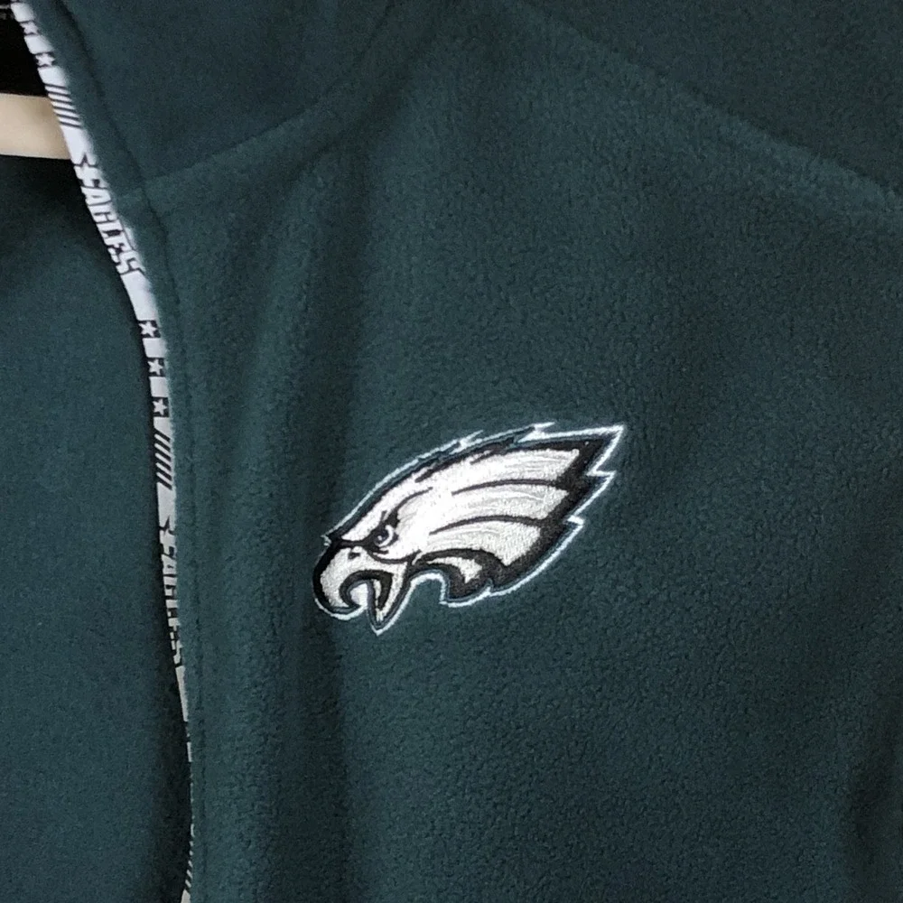 Philadelphia Eagles NFL Team Apparel Full Zip Fleece Vest Men's Sz S Green